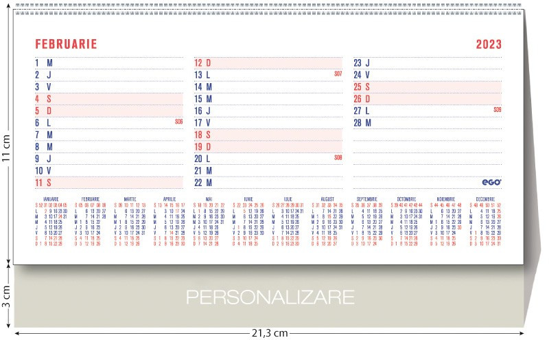 Calendare de birou triptice